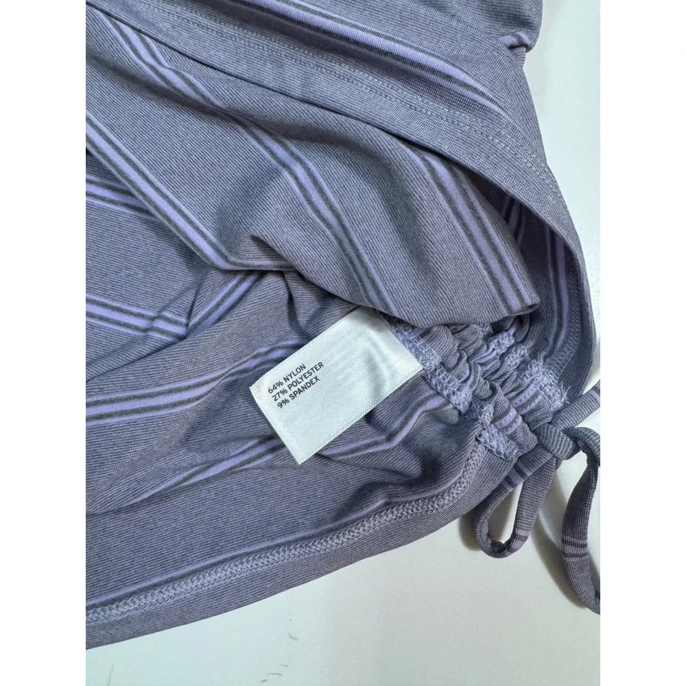Duluth Trading Co Womens Cooling Jade Striped Ruched Side Tank Top Purple S
